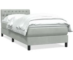 Box Spring Lova su čiužiniu Šviesiai pilka 90x210 cm Velvet