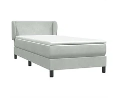 Box Spring Lova su čiužiniu Šviesiai pilka 90x210 cm Velvet
