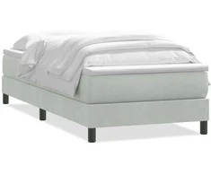 Box Spring Lova su čiužiniu Šviesiai pilka 90x210 cm Velvet
