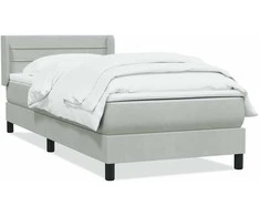 Box Spring Lova su čiužiniu Šviesiai pilka 90x210 cm Velvet