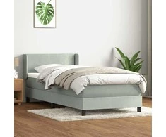 Box Spring Lova su čiužiniu Šviesiai pilka 90x210 cm Velvet