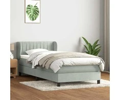 Box Spring Lova su čiužiniu Šviesiai pilka 90x210 cm Velvet