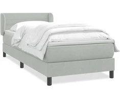 Box Spring Lova su čiužiniu Šviesiai pilka 90x210 cm Velvet