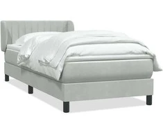 Box Spring Lova su čiužiniu Šviesiai pilka 90x210 cm Velvet