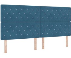 Kiemas lova su čiužiniu Tamsiai mėlyna 200 x 200 cm Aksomas