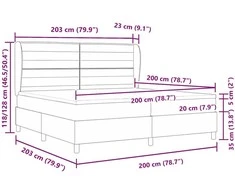 Kiemas lova su čiužiniu Tamsiai pilka 200 x 200 cm audinys
