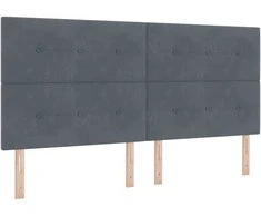 Kiemas lova su galvūgalio Tamsiai pilka 200 x 200 cm Aksomas