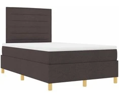 Kiemas lova su čiužiniu Tamsiai rudas 120 x 200 cm audinys