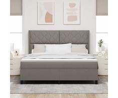 Kiemas lova su pagalve su galvūgalio Taupe 200 x 180 cm audinys