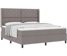 Kiemas lova su pagalve su galvūgalio Taupe 200 x 180 cm audinys