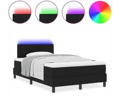 Kiemas lova su čiužiniu su LED Juoda 120 x 200 cm audinys