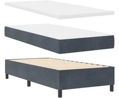 LED Čiužinio Lova su čiužiniu Tamsiai pilka 80 x 200 cm Aksomas