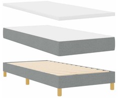 Kiemas lova su galvūgalio Šviesiai pilka 100 x 200 cm audinys