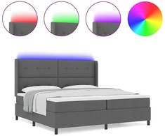 LED Čiužinio Lova Tamsiai pilka 200 x 200 cm audinys