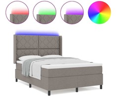 LED Čiužinio Lova su galvūgalio Tortora 140 x 190 cm audinys