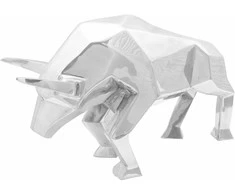 Buliaus skulptūra Sidabro 74 x 23 x 30 cm Aliuminis