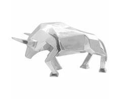 Buliaus skulptūra Sidabro 74 x 23 x 30 cm Aliuminis