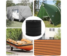 Bungee virvės 10 mm Juoda PP ir guma