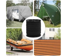 Bungee virvės 4 mm Juoda PP ir guma