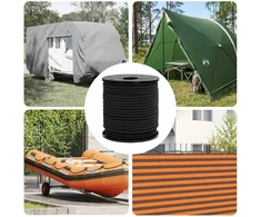 Bungee virvės 6 mm Juoda PP ir guma