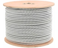 Bungee virvės 8 mm Juoda ir Balta PP ir guma