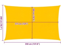 Burė nuo saulės, geltonos spalvos, 2x3,5m, HDPE, 160g/m²