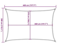 Burė nuo saulės, mėlynos spalvos, 3x4m, HDPE, 160g/m²