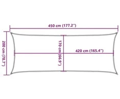 Burė nuo saulės, pilka, 4,5x2m, 100% oksfordo poliesteris