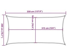 Burė nuo saulės, šviesiai siva, 2x3,5m, HDPE, 160g/m²