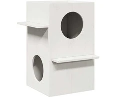 Cat House Baltas 43x43x60 cm medžio masyvo pušis