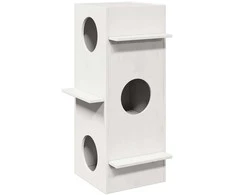 Cat House Baltas 43x43x90 cm Pušies masyvo