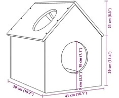 Cat House Wax Ruda 41x50x50 cm Pušies masyvo