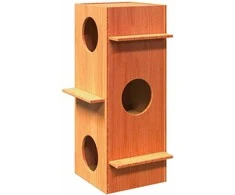Cat House Wax Ruda 43x43x90 cm Pušies masyvo