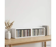 CD saugojimo stovas 2 vnt. Balta 40 x 17 x 17 cm