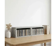 CD saugojimo stovas 2 vnt. Betono pilka 40 x 17 x 17 cm