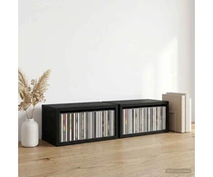 CD saugojimo stovas 2 vnt. Juodojo ąžuolo 40 x 17 x 17 cm