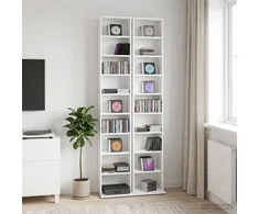 CD spinta 2 vnt. Balta 33 x 23,5 x 175 cm Apdirbta mediena