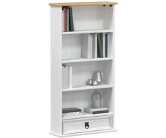 CD spintelė Balta 52 x 17.5 x 103 cm Kietos pušies mediena