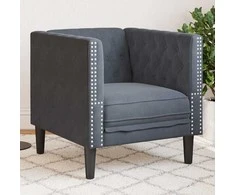 Sofa Tamsiai pilka 74,5 x 71 x 70,5 cm Aksomas