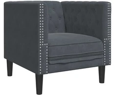 Sofa Tamsiai pilka 74,5 x 71 x 70,5 cm Aksomas