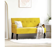 Česterfildo suolas Geltona 112 x 65,5 x 75 cm Aksomas