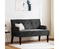 Česterfildo suolas Juoda 112 x 65,5 x 75 cm Aksomas