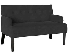 Česterfildo suolas Juoda 112 x 65,5 x 75 cm Aksomas