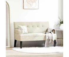 Česterfildo suolas Kreminė 112 x 65,5 x 75 cm Aksomas