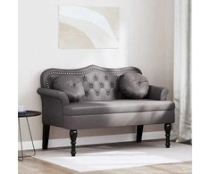 Česterfildo suolas Pilka 120,5 x 65 x 75 cm Dirbtinė oda