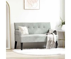 Česterfildo suolas Šviesiai pilka 112 x 65,5 x 75 cm Aksomas