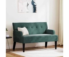Česterfildo suolas Tamsiai žalia 112 x 65,5 x 75 cm Aksomas