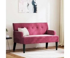Česterfildo suolas Vyno raudona 112 x 65,5 x 75 cm Aksomas