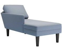 Sofa Chaise Lounge su pagalvės mėlynu velveto audiniu