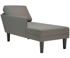 Sofa Chaise Lounge su pagalvės šviesiai pilku velveto audiniu